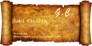 Gabl Cirilla névjegykártya
